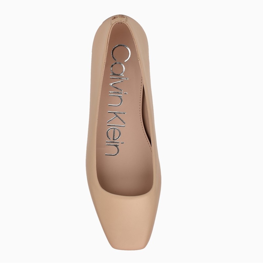 Calvin Klein| Nude Leather Ballerina Flats